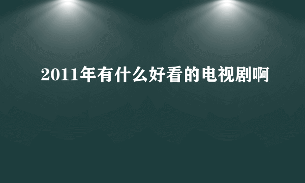 2011年有什么好看的电视剧啊