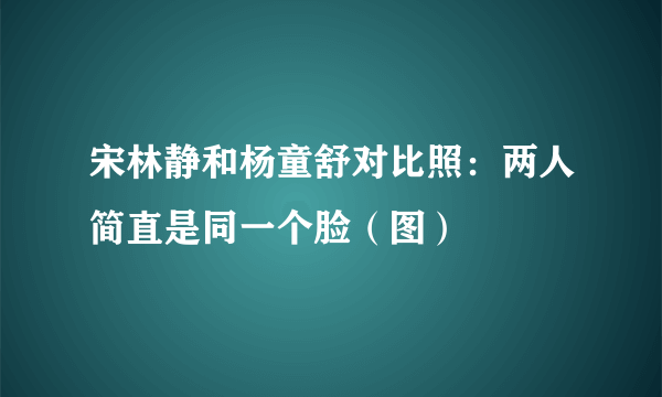 宋林静和杨童舒对比照：两人简直是同一个脸（图）