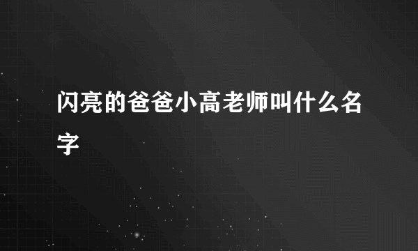 闪亮的爸爸小高老师叫什么名字