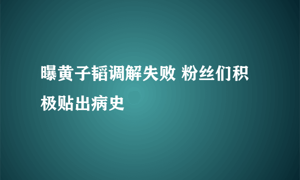 曝黄子韬调解失败 粉丝们积极贴出病史