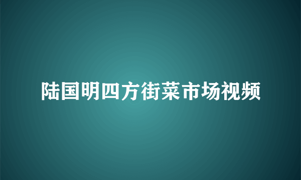 陆国明四方街菜市场视频