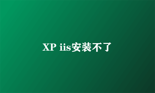 XP iis安装不了