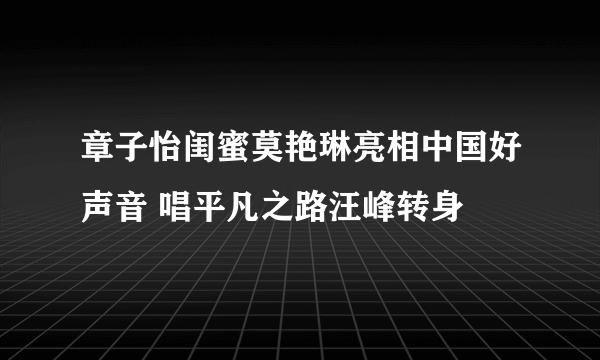 章子怡闺蜜莫艳琳亮相中国好声音 唱平凡之路汪峰转身