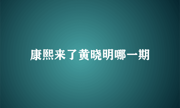 康熙来了黄晓明哪一期