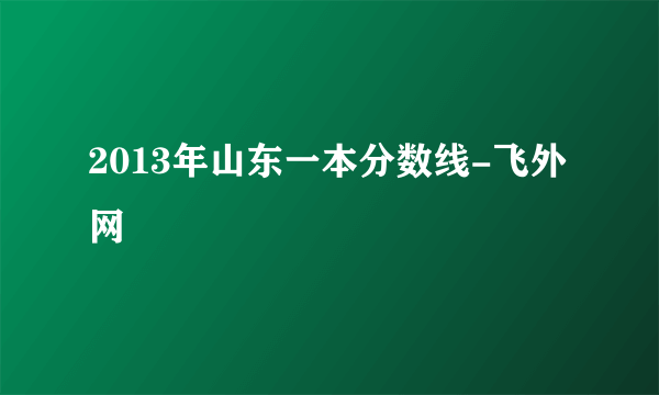 2013年山东一本分数线-飞外网