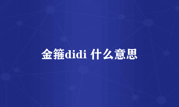 金箍didi 什么意思