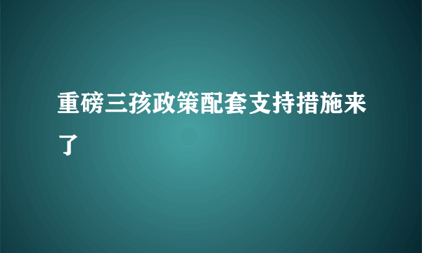 重磅三孩政策配套支持措施来了