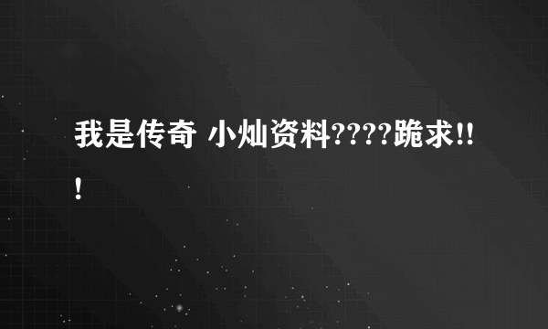 我是传奇 小灿资料????跪求!!!