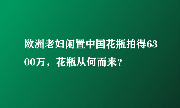 欧洲老妇闲置中国花瓶拍得6300万，花瓶从何而来？