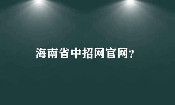 海南省中招网官网？