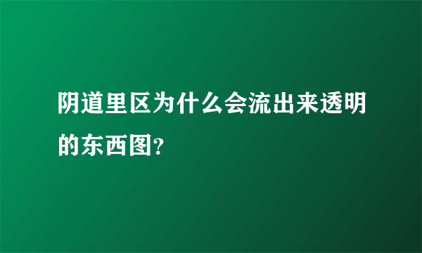 阴道里区为什么会流出来透明的东西图？