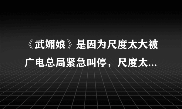 《武媚娘》是因为尺度太大被广电总局紧急叫停，尺度太大是什么意思