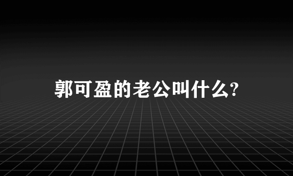 郭可盈的老公叫什么?