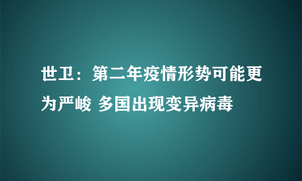 世卫：第二年疫情形势可能更为严峻 多国出现变异病毒