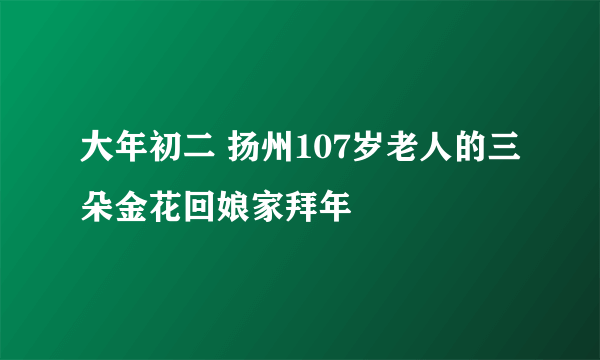 大年初二 扬州107岁老人的三朵金花回娘家拜年