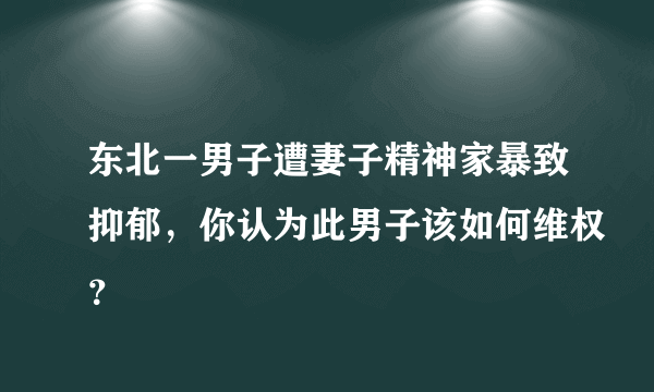 东北一男子遭妻子精神家暴致抑郁，你认为此男子该如何维权？