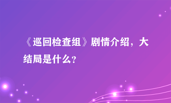 《巡回检查组》剧情介绍，大结局是什么？