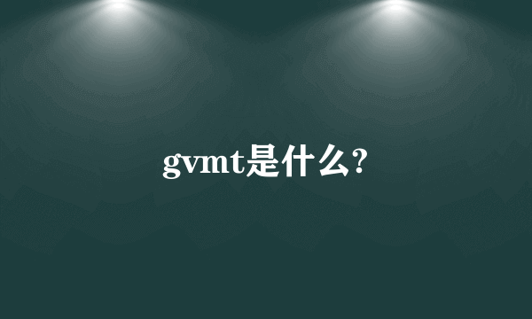 gvmt是什么?