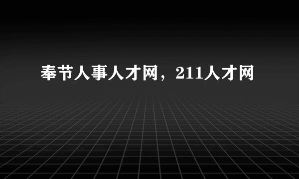 奉节人事人才网，211人才网