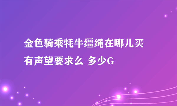 金色骑乘牦牛缰绳在哪儿买 有声望要求么 多少G