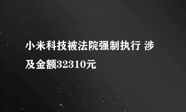 小米科技被法院强制执行 涉及金额32310元