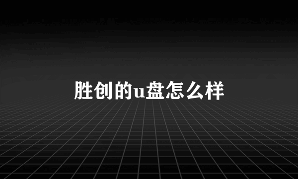 胜创的u盘怎么样