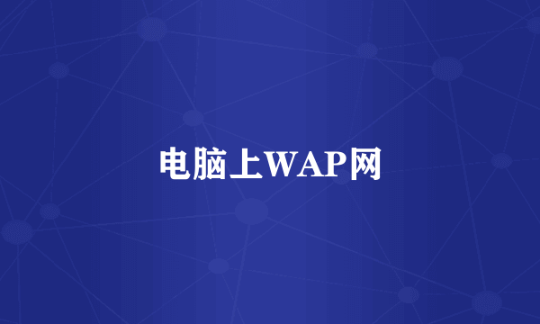 电脑上WAP网