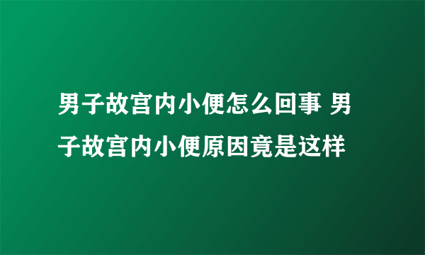 男子故宫内小便怎么回事 男子故宫内小便原因竟是这样