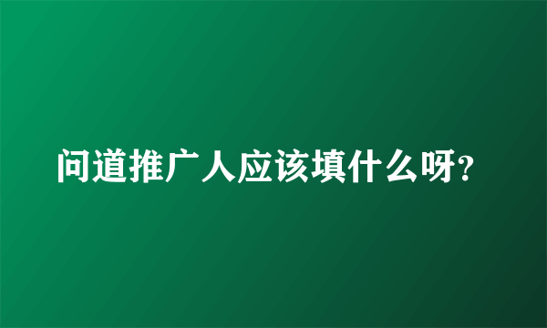 问道推广人应该填什么呀？