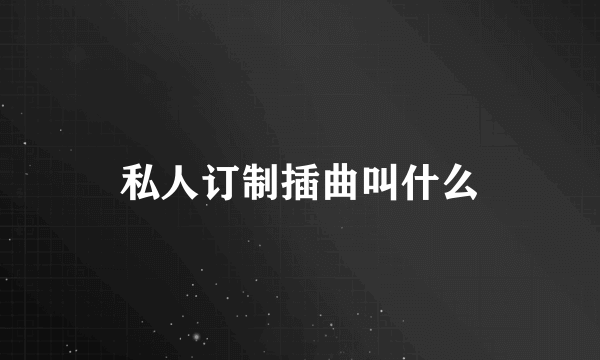 私人订制插曲叫什么