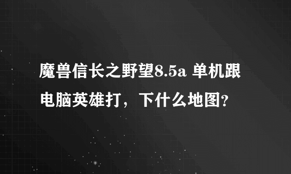 魔兽信长之野望8.5a 单机跟电脑英雄打，下什么地图？