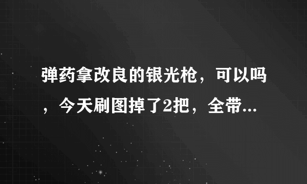 弹药拿改良的银光枪，可以吗，今天刷图掉了2把，全带红字，如果可以洗一把。