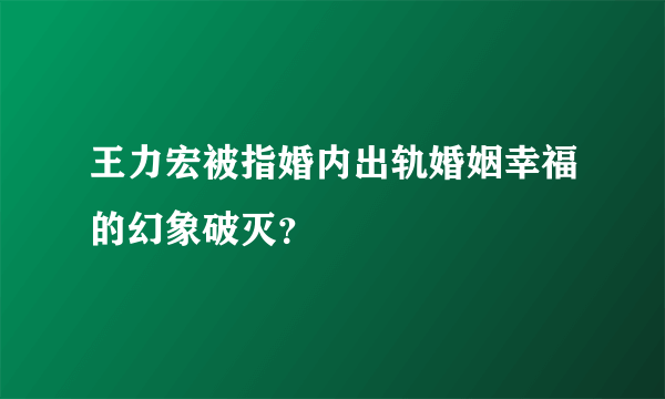 王力宏被指婚内出轨婚姻幸福的幻象破灭？