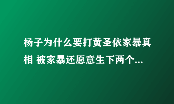 杨子为什么要打黄圣依家暴真相 被家暴还愿意生下两个儿子你信吗