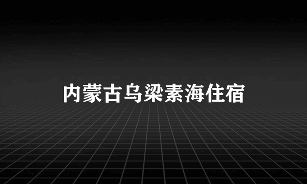 内蒙古乌梁素海住宿