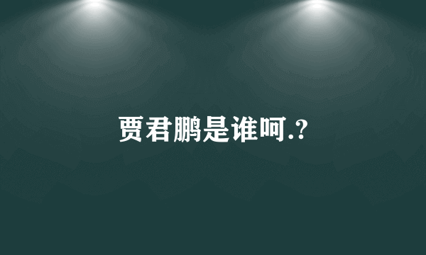 贾君鹏是谁呵.?