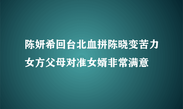 陈妍希回台北血拼陈晓变苦力女方父母对准女婿非常满意