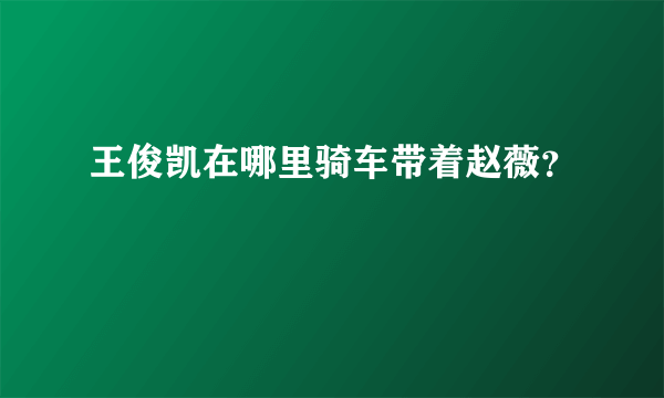 王俊凯在哪里骑车带着赵薇？