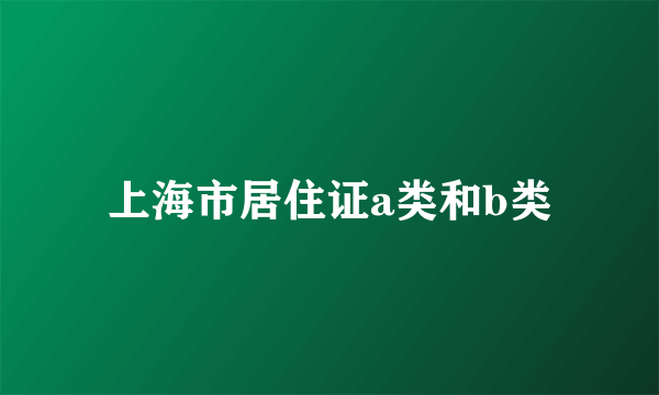 上海市居住证a类和b类