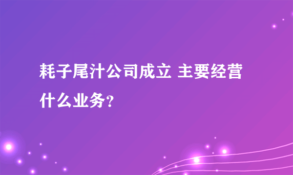 耗子尾汁公司成立 主要经营什么业务？