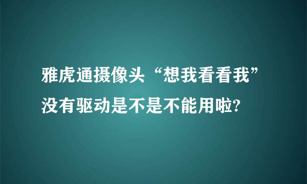 雅虎通摄像头“想我看看我”没有驱动是不是不能用啦?