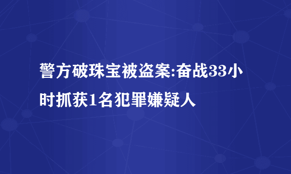 警方破珠宝被盗案:奋战33小时抓获1名犯罪嫌疑人