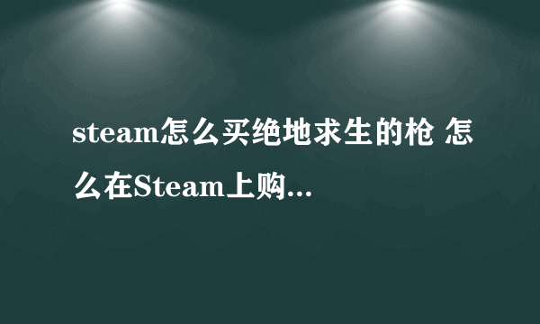 steam怎么买绝地求生的枪 怎么在Steam上购买绝地求生大逃杀