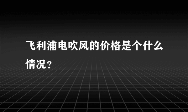 飞利浦电吹风的价格是个什么情况？