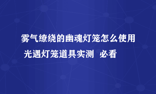 雾气缭绕的幽魂灯笼怎么使用 光遇灯笼道具实测  必看