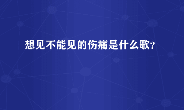 想见不能见的伤痛是什么歌？