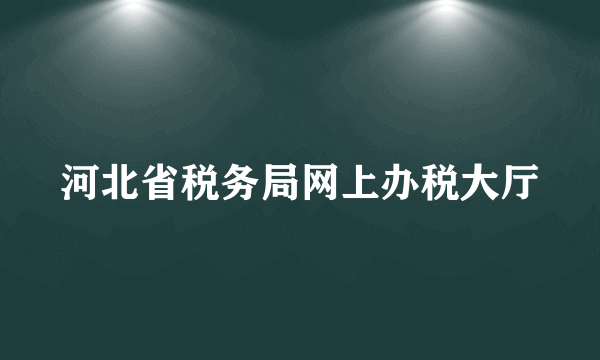 河北省税务局网上办税大厅