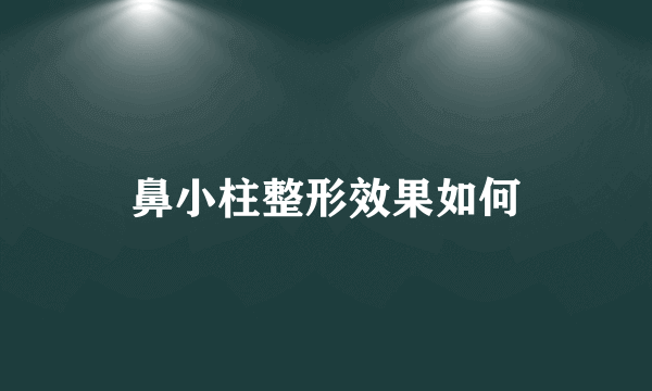 鼻小柱整形效果如何