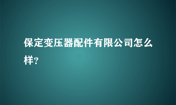 保定变压器配件有限公司怎么样？