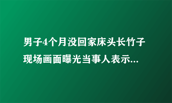 男子4个月没回家床头长竹子 现场画面曝光当事人表示真的是绿到床头了